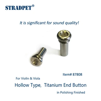 Торцевая кнопка STRADPET из титана, полого и грунтового типа для скрипки и альта, ярко-серая
