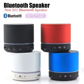 S11 Беспроводной Мини Bluetooth Динамик HiFi Музыкальный плеер с МИКРОФОНОМ и светодиодной круглой лампой Для iPhone MP4 MP3 Планшетных ПК 10 шт./лот