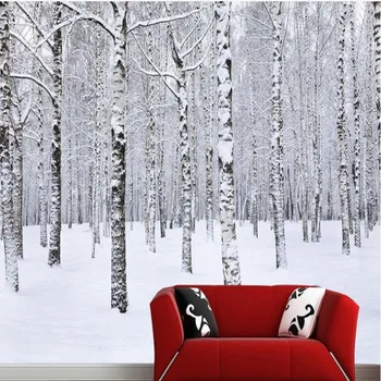 beibehang Заказал большие фрески, изображающие снежную сцену, лесной шок, 3D-фон для телевизора, нетканые материалы, экологические обои