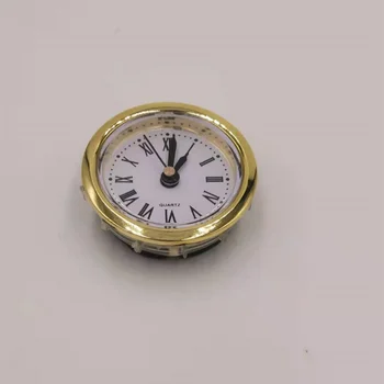 1ШТ Золотой обод Диаметром 50 ММ, Вставные кварцевые часы для встроенной головки, настольные часы 