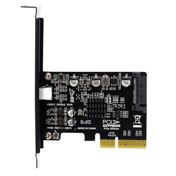 Настольный PCIe X4-Type C USB3.2 Gen2X2 20 Гбит / с, плата расширения без привода, плата хост-контроллера ASM3242