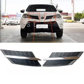 Для Toyota RAV4 2013-2015 Передняя решетка радиатора Гоночная решетка в виде сот Черный верхний бампер автомобиля Воздухозаборник Капот Сетка Вентиляционное отверстие Отделка Сетки