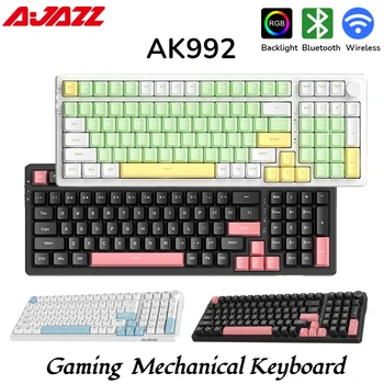 Игровая механическая клавиатура Ajazz AK992 с возможностью горячей замены, беспроводная Bluetooth-совместимая USB-клавиатура 5.0 для геймеров-портативных ПК