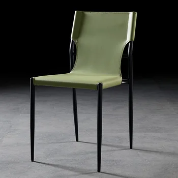 Мобильный Офисный Ресторанный стул Металлические Эргономичные стулья с зеленой спинкой Кухонные Итальянские шезлонги Salle Manger Мебель для гостиной WXH30XP