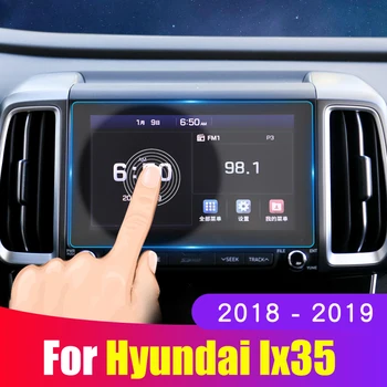 Защитная пленка для экрана автомобиля для Hyundai IX35 2018 2019 Аксессуары, Защитная пленка для экрана навигации автомобиля из закаленного стекла, наклейка