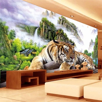 wellyu обои papel de parede para quarto Обои на заказ Тигры Король тигров властный телевизор диван фон гостиной behang
