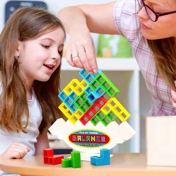 Игра Tetra Tower Укладка блоков Стек Строительных блоков Баланс Доска-головоломка Сборка Кирпичей Развивающие игрушки для детей и взрослых