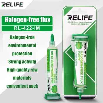 Паяльная паста RELIFE RL-422-IM, не содержащая свинца и галогенов, Специальный флюс для обслуживания паяльных инструментов, безопасность и защита окружающей среды