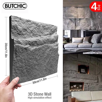 4шт высотой 30 см имитация камня 3D наклейки на стены каменные кирпичные обои настенное покрытие гостиной ромб 3D настенная панель плесень плитка