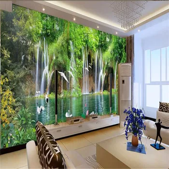 beibehang фото обои качественная вспышка серебряная ткань и телевизор диван фон спальня сад свадебные цветы большие настенные обои