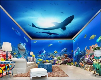 обои beibehang для детской комнаты Тема Подводного Мира Весь Дом Пользовательские Фотообои Фоновые обои для стен 3 d