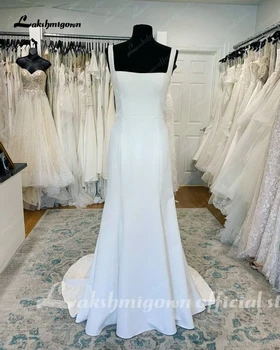 Свадебные платья Lakshmigown в стиле бохо С кружевными аппликациями, свадебное платье трапециевидной формы с открытой спиной и шлейфом Vestido De Novia