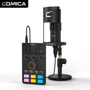 Аудиоинтерфейс Comica ADCaster C1-K1 С XLR Микрофоном Для потоковой передачи / Игр / Подкастинга, Звуковая карта Для iMac iPhone Android