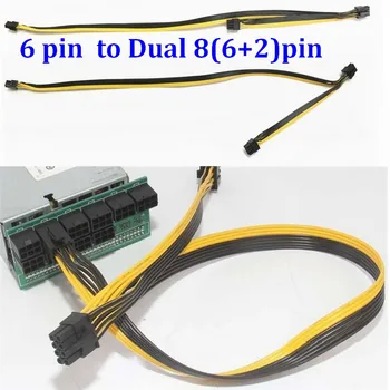 PCI Express pcie PCI-E GPU Графическая Видеокарта Molex 6pin 6 pin к двойному 8-контактному 6 + 2-контактному блоку питания Кабель-Разветвитель BTC Miner