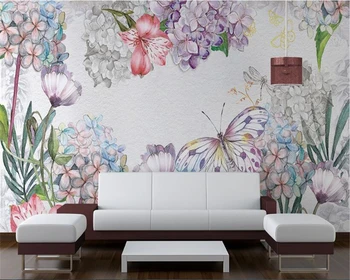 beibehang Настраивает стереоскопический фон в европейском модном стиле papel de parede 3d обои акварельные цветы