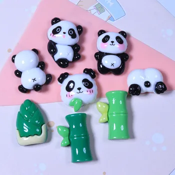 Новая Милая мультяшная Серия Mini Panda С плоской спинкой Из смолы Для скрапбукинга, ювелирных изделий и аксессуаров для украшения