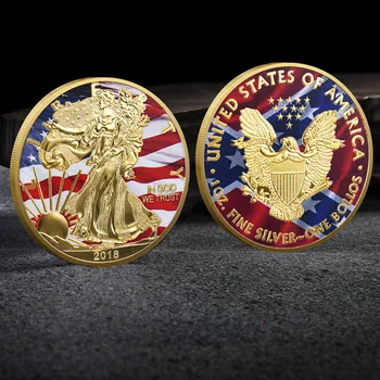 Президент США Джо Байден 2020 Серебряная Позолоченная монета Free Flying Eagle Challenge Coin 2018 US Liberty Coin Памятная монета Америки