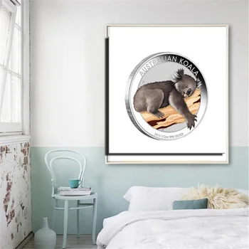 Плакат квадратной формы с милыми животными Для декора детской комнаты Современное Национальное сокровище Австралии Коала Домашние Декоративные картинки