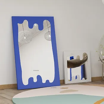 Скандинавские зеркала для украшения всего тела, Домашнее Туалетное Wave Ins, Креативное Настенное Напольное зеркало, Домашнее туалетное зеркало в спальне для девочек