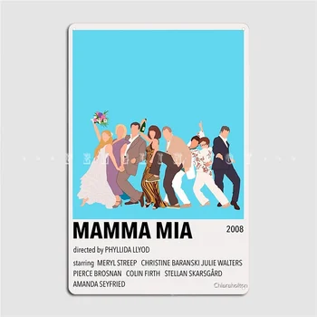 Минималистичный плакат Mamma Mia, металлическая табличка, настенная роспись в кинотеатре, гостиной, винтажные таблички, жестяной плакат с вывеской