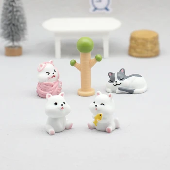 Миниатюрная модель фигурки кошки, Сказочный Микроландшафт, украшение сада, детская игрушка, поделки для садоводства, украшения в миниатюре