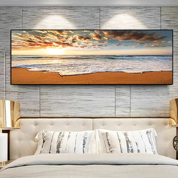 Природные пляжные закаты, пейзаж Куадроса, плакаты и принты, картина на холсте, Панорама, Скандинавское настенное искусство для декора гостиной