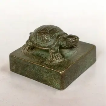 Антикварная коллекция, Фарфор, Бронзовая ручная резьба, Благоприятная статуя черепахи, печать