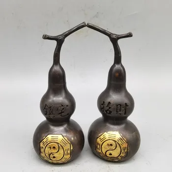 Соберите пару китайских медных позолоченных антикварных украшений ручной работы 