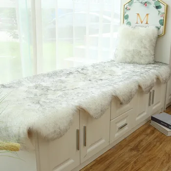 Длинный плюшевый чехол для диванной подушки, нескользящие зимние утолщенные Мягкие съемные чехлы для диванов, коврик для эркера, защита мебели