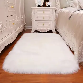 Роскошный квадратный ковер для гостиной, спальни, мягкая искусственная шерсть, пушистый меховой ковер из овчины, домашнее холодостойкое нескользящее одеяло
