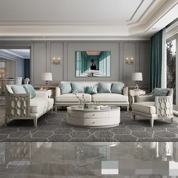 Итальянский роскошный, современный и контрактный диван из ткани в стиле арт, комбинация диванов из массива дерева в европейском стиле для гостиной