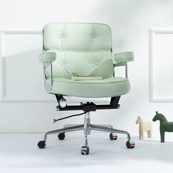 Офисное кресло Nordic из натуральной кожи, Домашнее удобное компьютерное кресло French Robin Chair