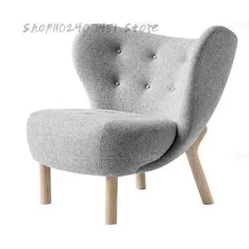 Скандинавский одноместный диван в гостиной для небольшой семьи, креативный дизайнер Petra, кресло для отдыха из ткани из шерсти ягненка