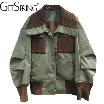 Женское пальто Getspring, подходящие по цвету Вязаные сплайсинговые пальто и куртки для отдыха, женские пальто и куртки 2022 года, новые осенне-зимние женские пальто