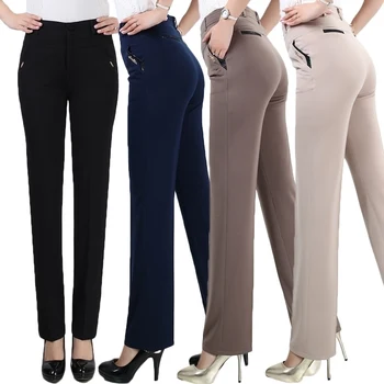2022 Весенние повседневные брюки-карандаш, женские винтажные брюки с высокой талией, эластичный пояс, Удобные брюки для мам среднего возраста X113