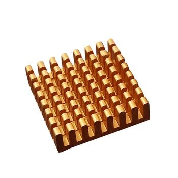 5ШТ Золотой алюминиевый радиатор Домашний аудиоусилитель декодер DAC чип-радиатор 28*28*8 мм