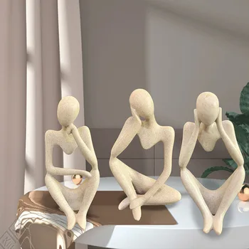 Поделки Статуя человеческого тела Силиконовая форма Искусство Абстрактный Мыслитель Современный Европейский стиль Ремесленный декор Эпоксидная смола Формы для литья бетона
