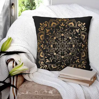 Роскошная золотая винтажная наволочка с рисунком мандалы, чехол для подушки с принтом, поясная подушка для дивана, наволочка для подушки