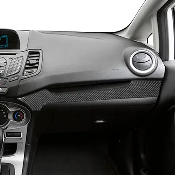 Наклейки для отделки приборной панели со стороны пассажира из углеродного волокна для Ford Fiesta 2011 2012 2013 2014 2015 Декоративные Аксессуары для интерьера автомобиля