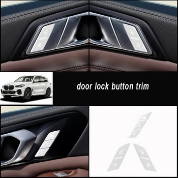 Наклейка на Кнопку Включения Дверного Замка Автомобиля из Алюминиевого Сплава для Bmw X5 X6 G05 G06 2019 2020 2021 2022 2023 Аксессуары Для Интерьера