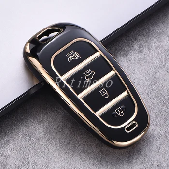 Чехол для Автомобильных Ключей из Тпу Hyundai Tuscon Santa Fe Sonata NEXO Car Key Cover Keyless Remote Control Fob 2021 2020 2019