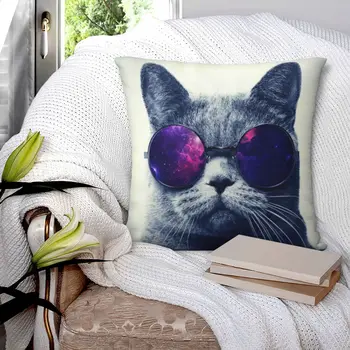 Очки Наволочка Cat Galaxy Чехол для подушки с принтом Диван Поясная подушка Наволочка