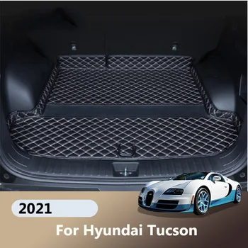 Кожаный Коврик Для Багажника Автомобиля Trunk Boot Mats Liner Pad Грузовой Лайнер Floor Catpet Для Hyundai Tucson 2021 NX4 Протектор Аксессуары