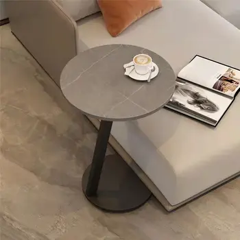 Приставной столик для дивана C-Type Современная светлая роскошная небольшая квартира Журнальный столик Приставной столик Передвижной прикроватный угловой столик Креативный круглый