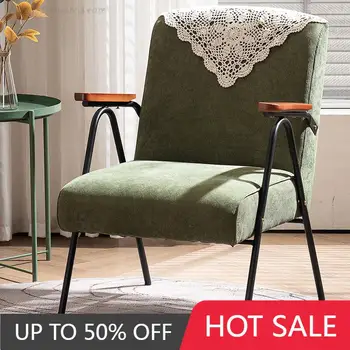 Винтажный подлокотник в скандинавском стиле, кресло для гостиной, Бархатное офисное кресло для отдыха, Ресторанная мебель для дома