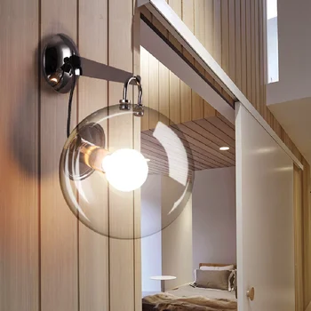 Светодиодные бра для гостиной Скандинавское освещение Настенный светильник для спальни Стеклянные шаровые светильники Современное освещение для дома Бра для коридора
