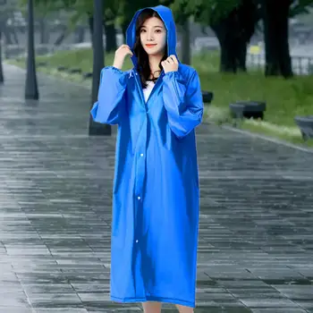 Практичный походный дождевик с эластичными манжетами, дождевик с капюшоном, дизайн со шнурком, защищающий от непогоды Женский и мужской дождевик для улицы