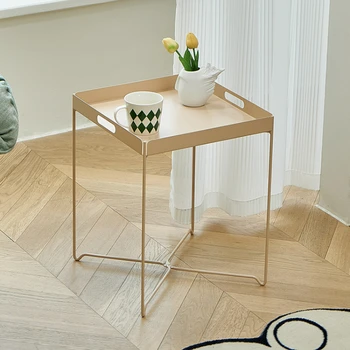 Журнальный столик Nordic Iron Art Мебель для гостиной Складной диван для хранения Приставной столик Простое хранение Просторный Настольный Угловой столик