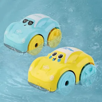 Детские игрушки для игры в воду в ванне ABS Заводной автомобиль Мультяшный автомобиль Игрушка для детской ванны Подарок для детей Машинки-амфибии Плавающая игрушка для ванной комнаты