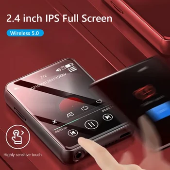 2,4-дюймовый IPS MP3-плеер Walkman с сенсорным экраном, совместимый с Bluetooth 5.0 Музыкальный плеер Walkman с электронной книгой / записью, цинковый сплав для студентов